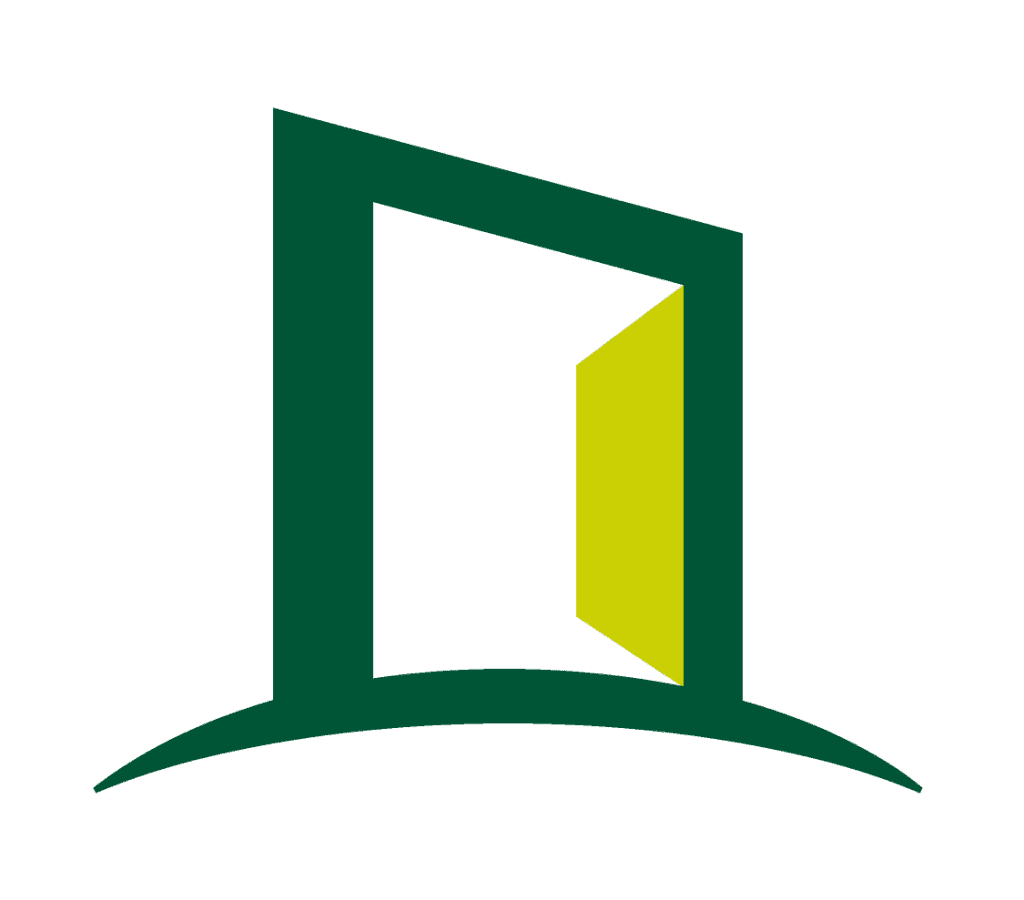 NCK Residential Services logo with open door design in green and yellow.