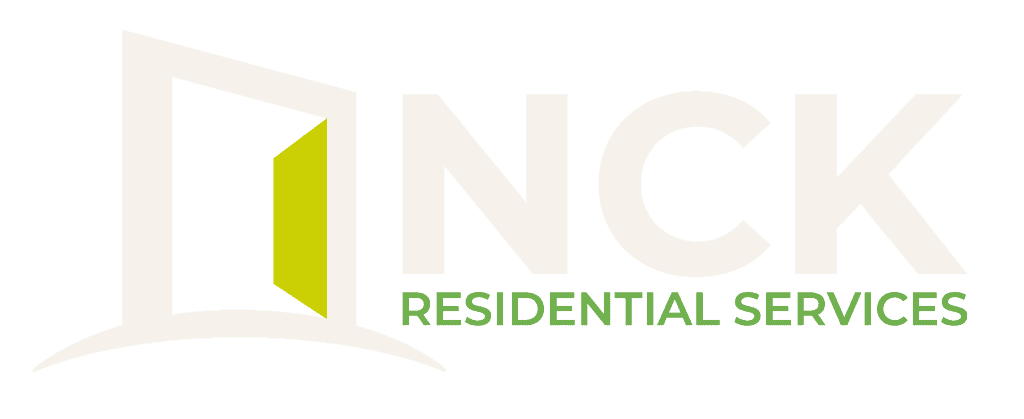 NCK Residential Services logo with house icon and green text.